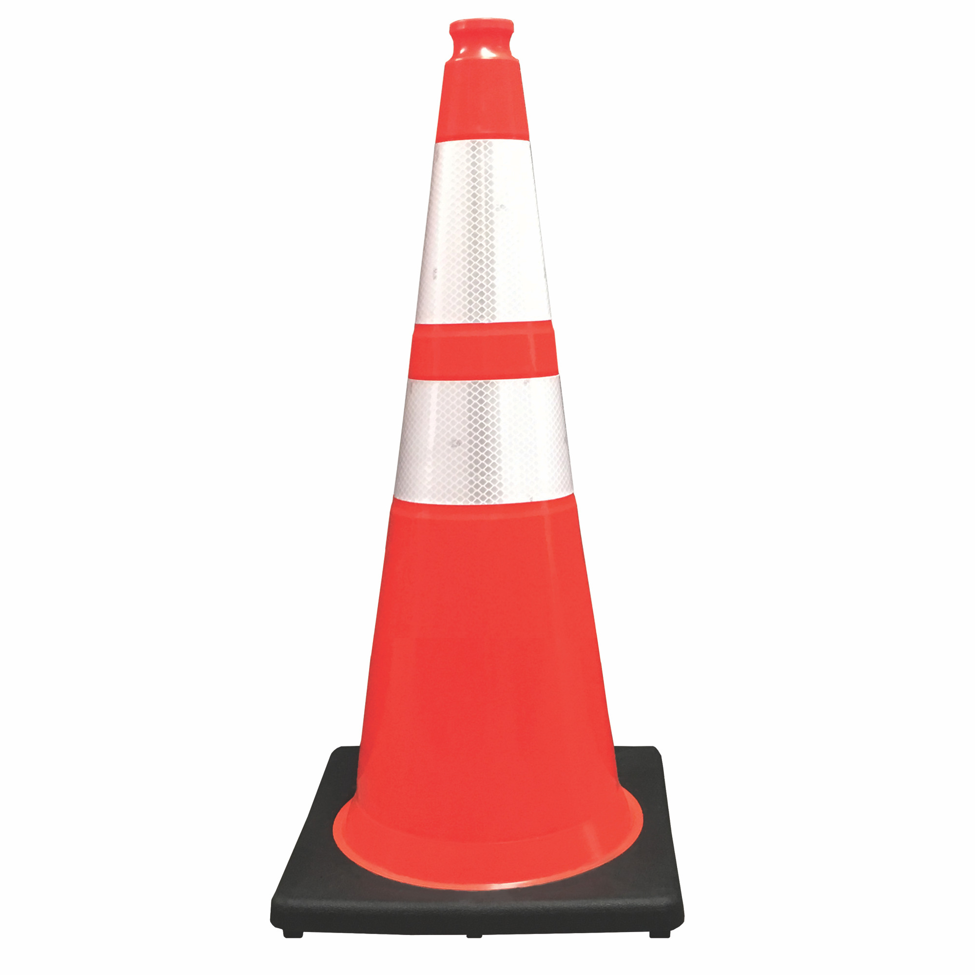Eastern Metal Orange Traffic Cones 5 pk. Black Base 36in. 10lb., Model# TC2-36PO64
